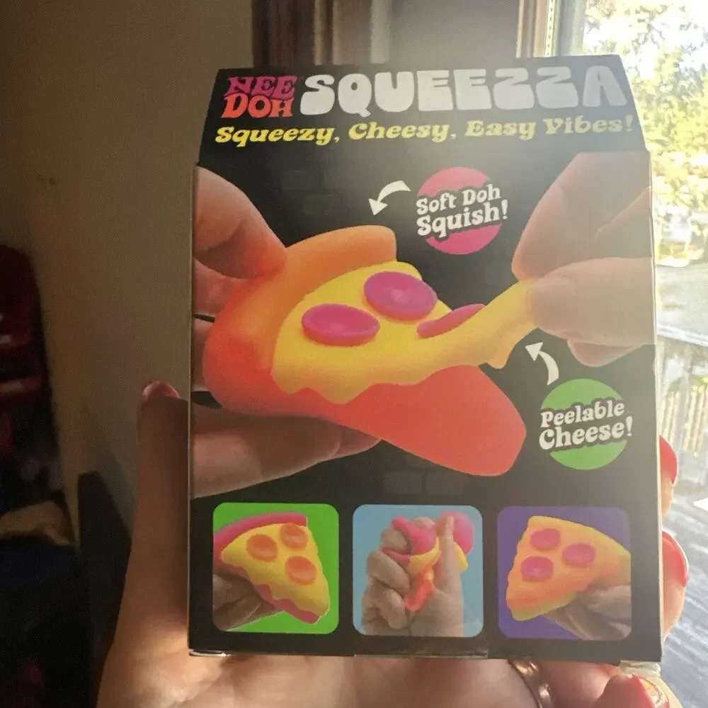 Authentic Schylling NeeDoh SQUEEZZA Pizza Soft Doh Squishy Toy with YELLOW CRUST